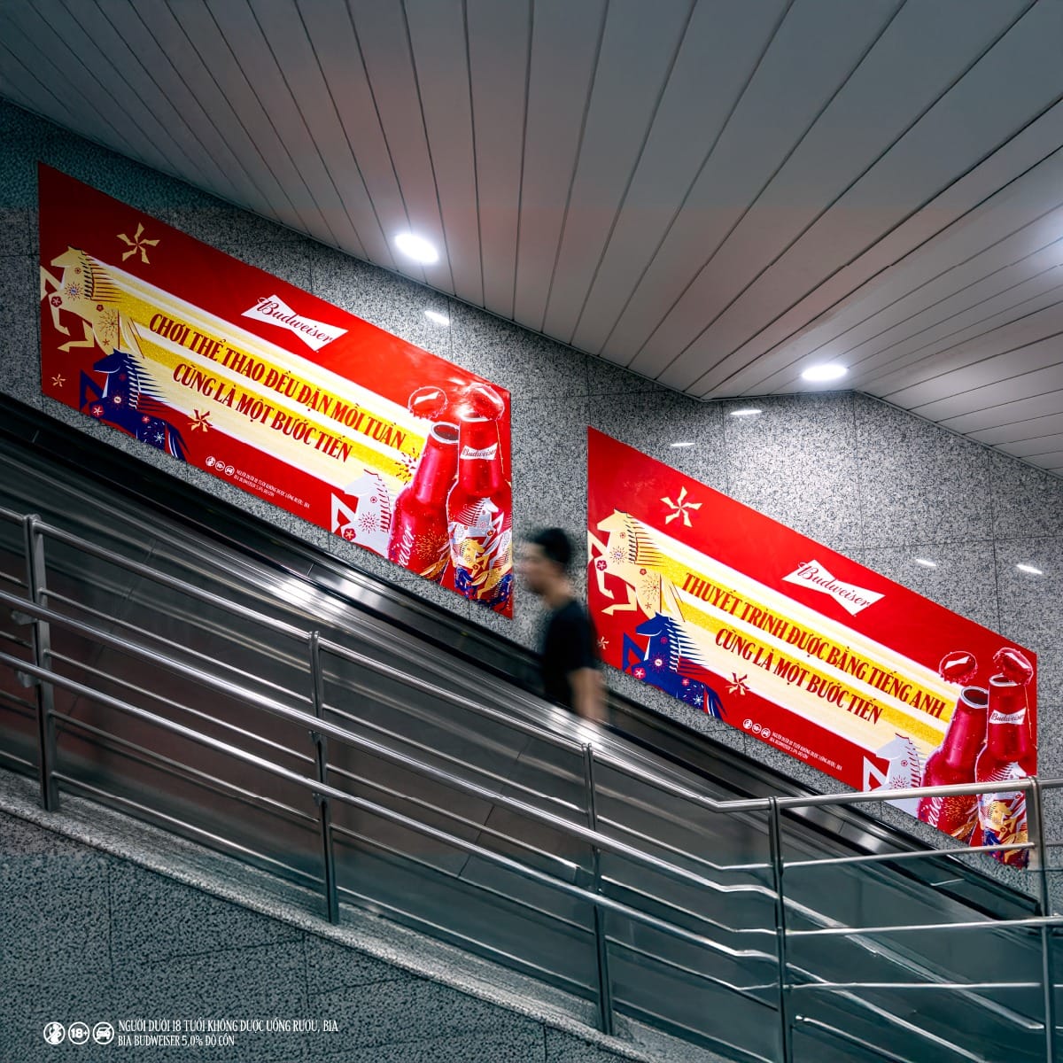 Budweiser phủ đỏ Metro với thông điệp “Bật nắp Tết đỏ, Mừng mọi bước tiến”