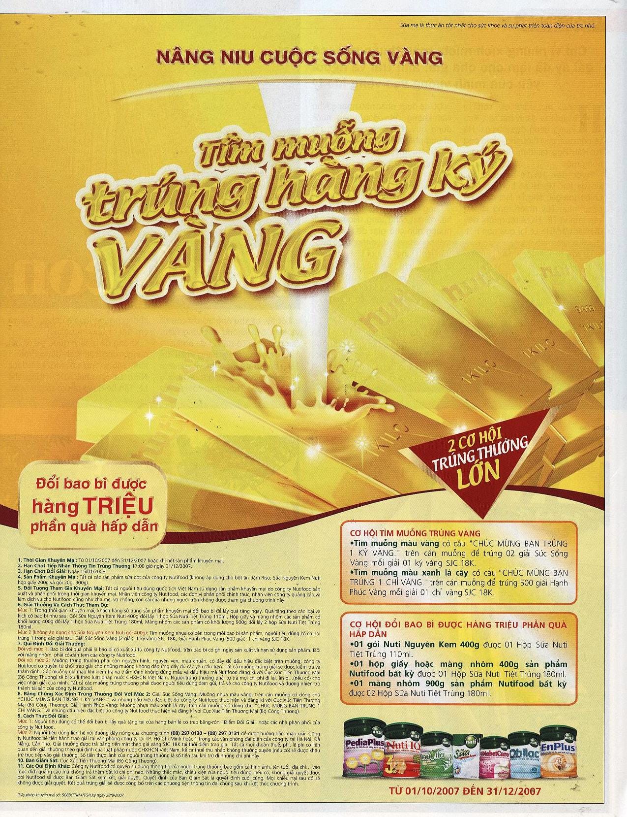 Sữa NutiFood (2004) - Nâng niu cuộc sống Vàng