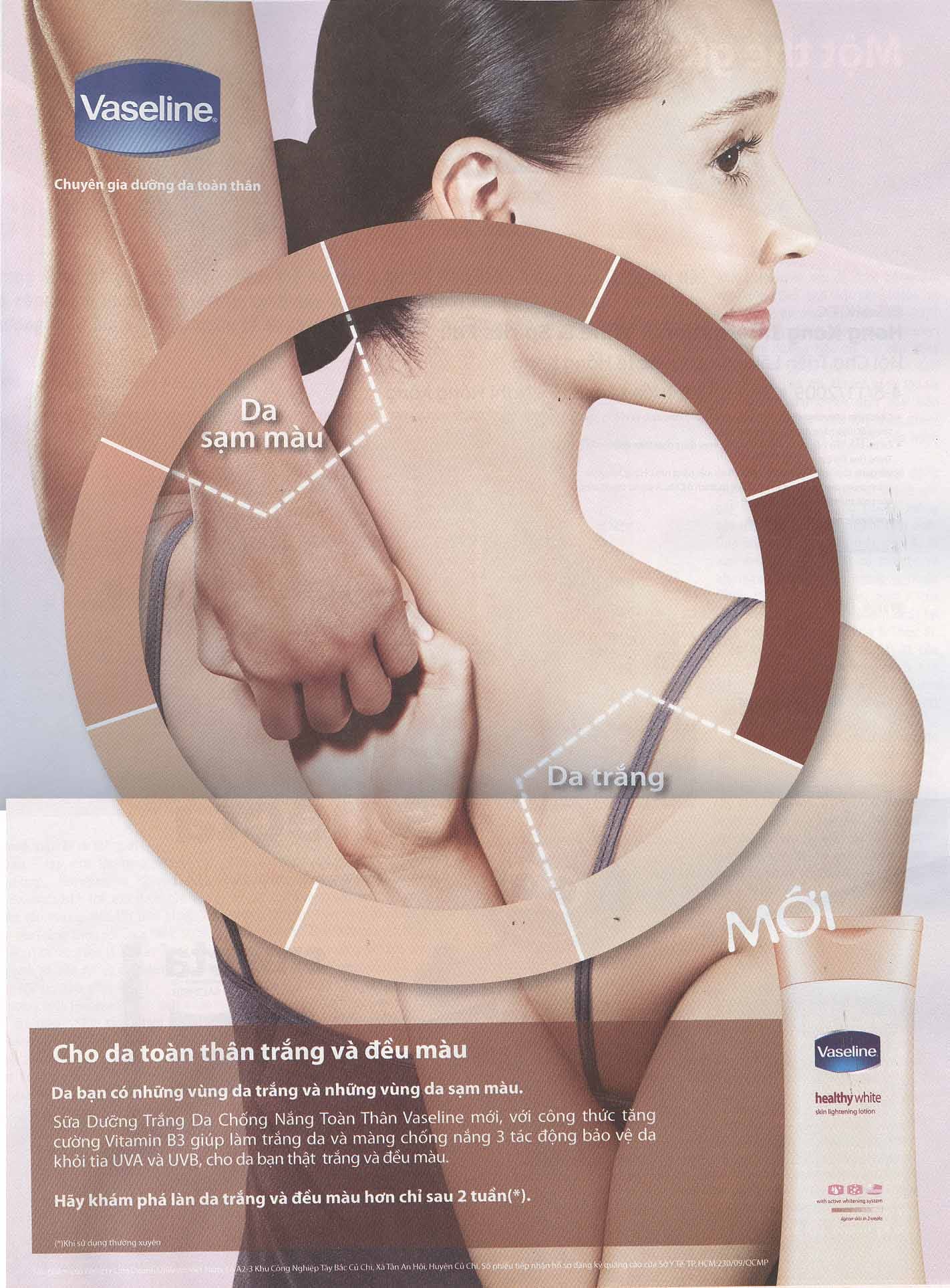 Vaseline (2009) - Cho da toàn thân trắng và đều màu